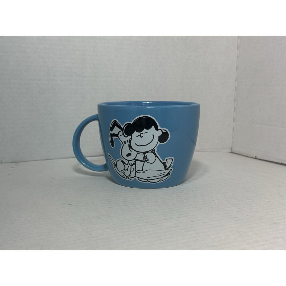 Peanuts Snoopy and Lucy Microwave Soup Bowl NO lid Blue or Coffee Mug Gibson